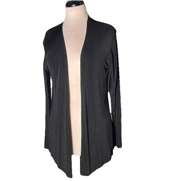 Chico's Travelers Size Medium Size 1/M Acetate Open Cardigan Black - Picture 1 of 3